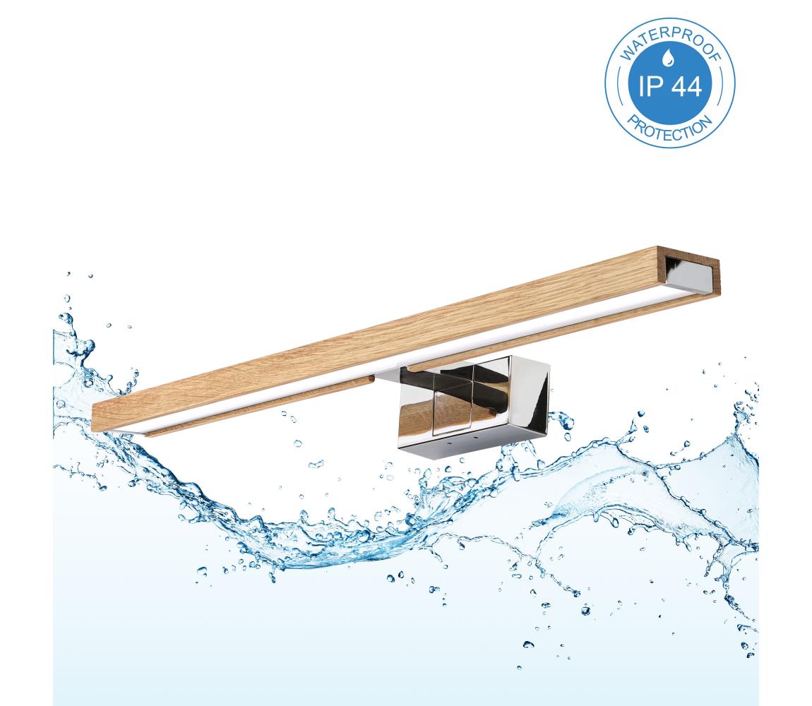 Brilagi-LED Oświetlenie łazienkowe do lustra 3 w 1 WOODY MIRROR LED/12W/230V 60 cm IP44 chrom/dąb