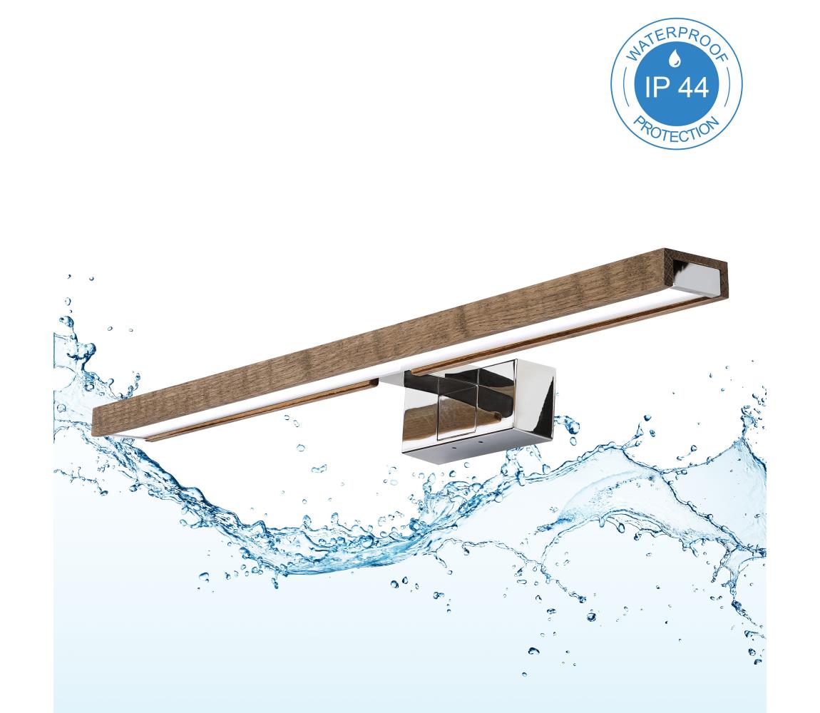 Brilagi - LED Oświetlenie łazienkowe do lustra 3 w 1 WOODY MIRROR LED/12W/230V IP44 chrom/dąb orzechowy
