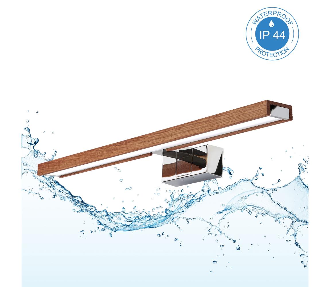 Brilagi-LED Oświetlenie łazienkowe do lustra 3w1 WOODY MIRROR LED/12W/230V IP44 chrom/dąb wiśniowy