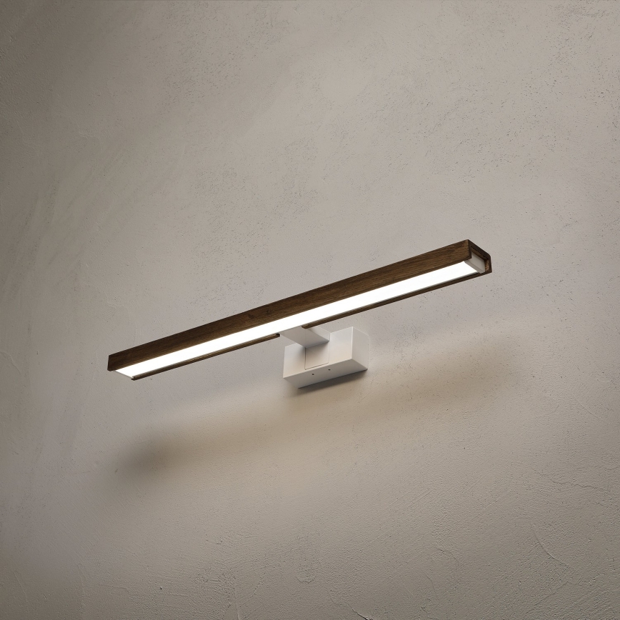 Brilagi - Oświetlenie łazienkowe do lustra 3 w 1 WOODY MIRROR 3w1 LED/12W/230V 60 cm IP44 biały/dąb orzech