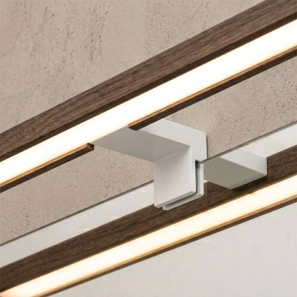 Brilagi - Oświetlenie łazienkowe do lustra 3 w 1 WOODY MIRROR 3w1 LED/12W/230V 60 cm IP44 biały/dąb orzech