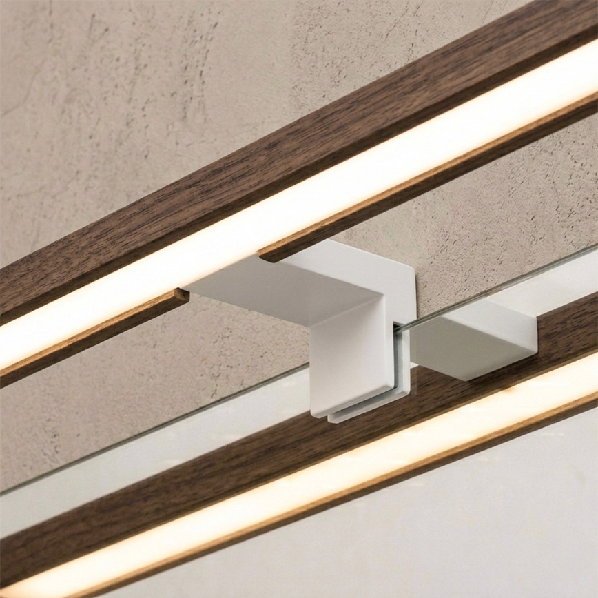 Brilagi - LED oświetlenie lustra łazienkowego 3 w 1 WOODY MIRROR LED/8W/230V 40 cm IP44 biały/dąb