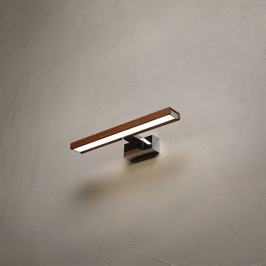 BRILAGI - LED oświetlenie łazienkowe do lustra 3w1 WOODY MIRROR LED/8W/230V 40 cm IP44 błyszczący chrom/dąb wiśniowy