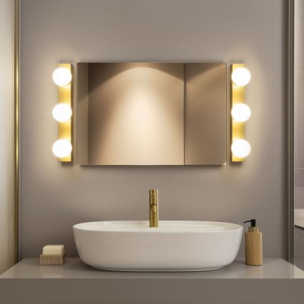 Brilagi - Oświetlenie do lustra łazienkowego LED HOLLYWOOD 3xLED/3W/230V 39 cm IP44 złote