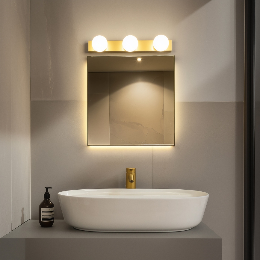 Brilagi - Oświetlenie do lustra łazienkowego LED HOLLYWOOD 3xLED/3W/230V 39 cm IP44 złote