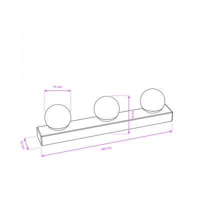 Brilagi - Oświetlenie do lustra łazienkowego LED HOLLYWOOD 3xLED/3W/230V 39 cm IP44 złote