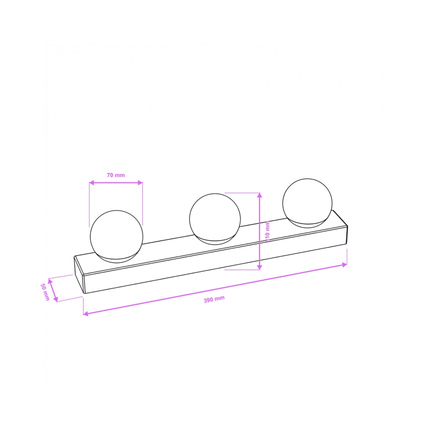 Brilagi - Oświetlenie do lustra łazienkowego LED HOLLYWOOD 3xLED/3W/230V 39 cm IP44 złote