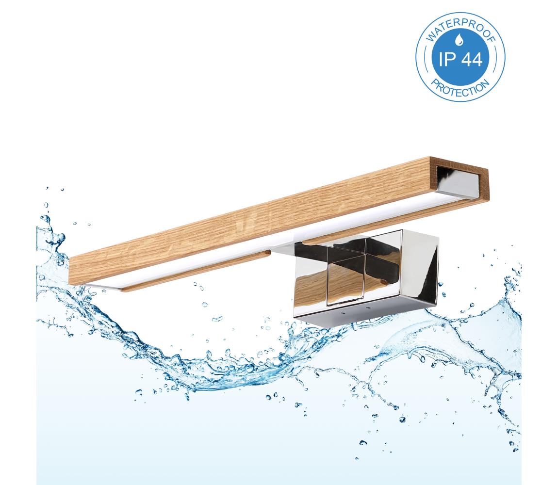 Brilagi-LED Oświetlenie do lustra WOODY MIRROR 3 w 1 LED/8W/230V 40 cm IP44 chrom/dąb