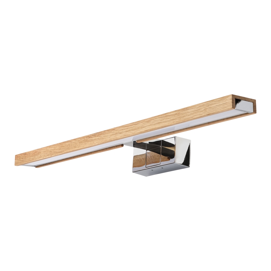 Brilagi - Oświetlenie lustra łazienkowego 3 w 1 WOODY MIRROR LED/12W/230V 60 cm IP44 błyszczący chrom/dąb