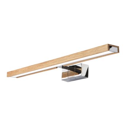 Brilagi - Oświetlenie lustra łazienkowego 3 w 1 WOODY MIRROR LED/12W/230V 60 cm IP44 błyszczący chrom/dąb