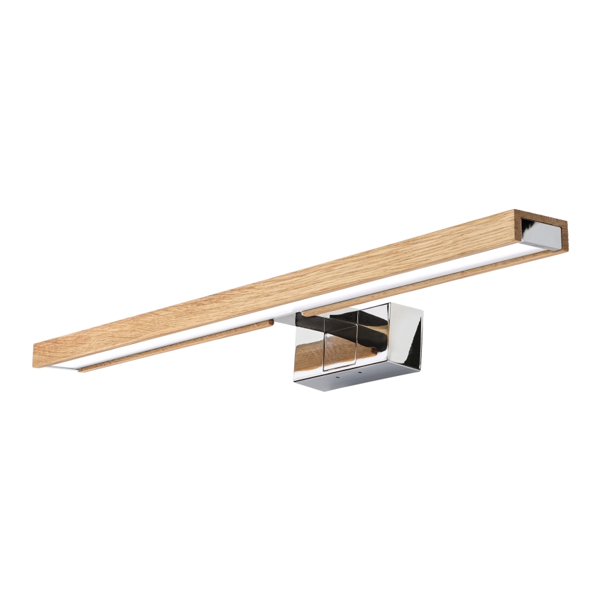Brilagi - Oświetlenie lustra łazienkowego 3 w 1 WOODY MIRROR LED/12W/230V 60 cm IP44 błyszczący chrom/dąb
