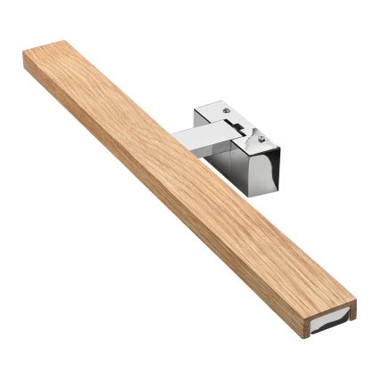 Brilagi - Oświetlenie lustra łazienkowego 3 w 1 WOODY MIRROR LED/12W/230V 60 cm IP44 błyszczący chrom/dąb