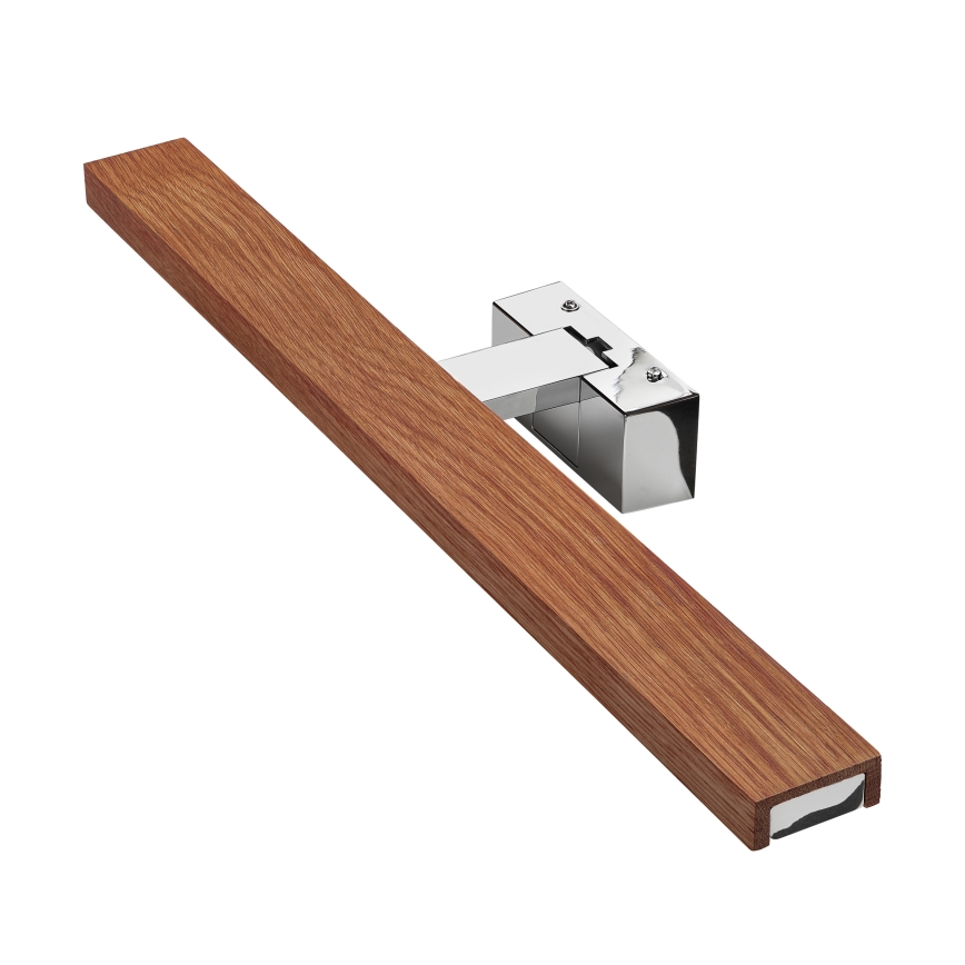 Brilagi - Oświetlenie łazienkowe do lustra 3w1 WOODY MIRROR LED/12W/230V 60 cm IP44 błyszczący chrom/dąb wiśnia