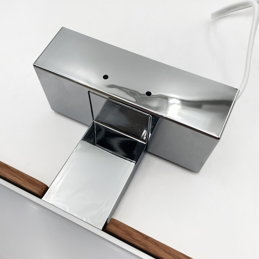 Brilagi - Oświetlenie łazienkowe do lustra 3w1 WOODY MIRROR LED/12W/230V 60 cm IP44 błyszczący chrom/dąb wiśnia