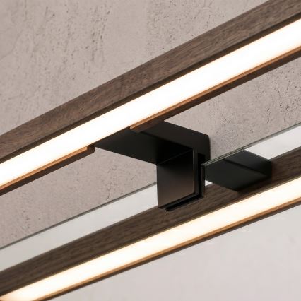 BRILAGI - Oświetlenie LED do lustra łazienkowego 3 w 1 WOODY MIRROR LED/15W/230V 80 cm IP44 czarny/dąb orzechowy