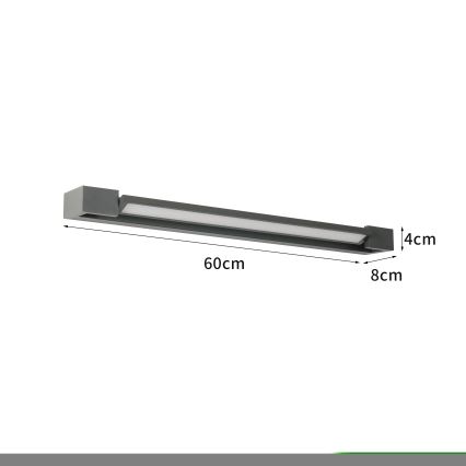 Brilagi - LED oświetlenie lustra łazienkowego AQUA LINE LED/18W/230V 60 cm IP44 antracyt