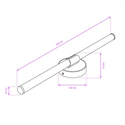 Brilagi - LED oświetlenie lustra łazienkowego LARA LED/10W/230V 60 cm IP44 błyszczący chrom