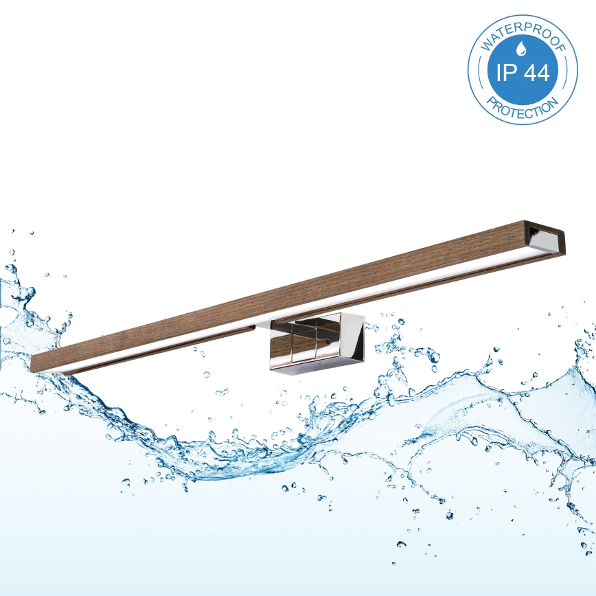 BRILAGI - LED oświetlenie łazienkowe do lustra WOODY MIRROR 3v1 LED/15W/230V 80 cm IP44 błyszczący chrom/dąb orzechowy