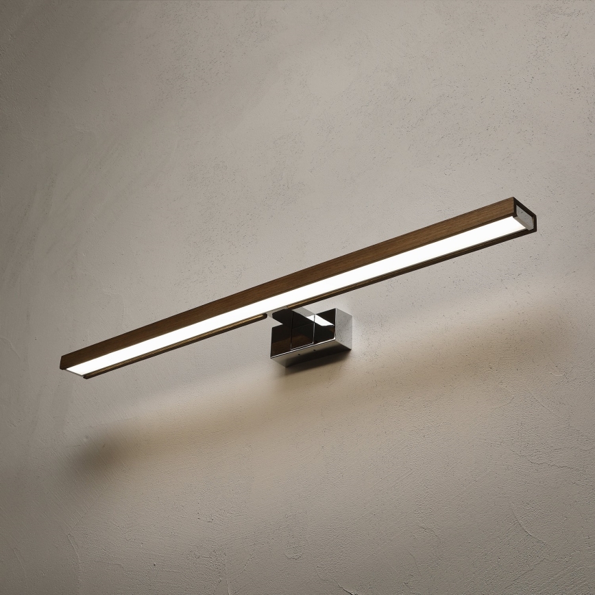 BRILAGI - LED oświetlenie łazienkowe do lustra WOODY MIRROR 3v1 LED/15W/230V 80 cm IP44 błyszczący chrom/dąb orzechowy