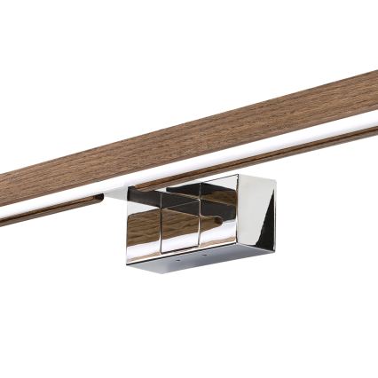 BRILAGI - LED oświetlenie łazienkowe do lustra WOODY MIRROR 3v1 LED/15W/230V 80 cm IP44 błyszczący chrom/dąb orzechowy