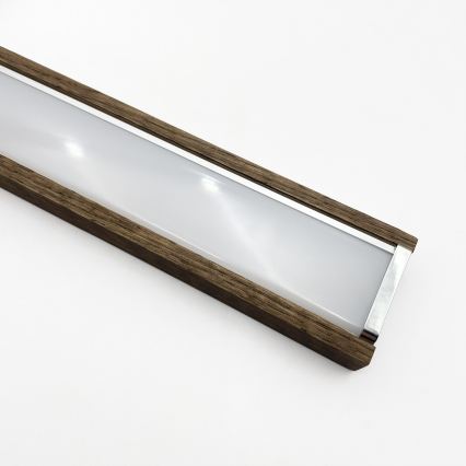 BRILAGI - LED oświetlenie łazienkowe do lustra WOODY MIRROR 3v1 LED/15W/230V 80 cm IP44 błyszczący chrom/dąb orzechowy