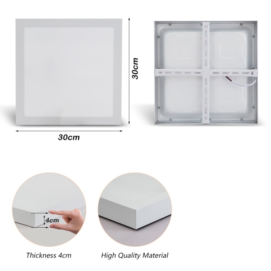 Brilagi - LED Plafon łazienkowy FRAME LED/24W/230V 30x30 cm 3000/4000/6000K IP44 biały