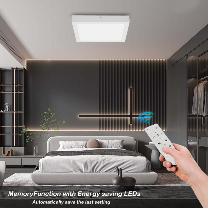 Brilagi - LED Ściemnialny plafon łazienkowy FRAME SMART LED/24W/230V 30x30 cm 3000-6000K IP44 biały + zdalne sterowanie