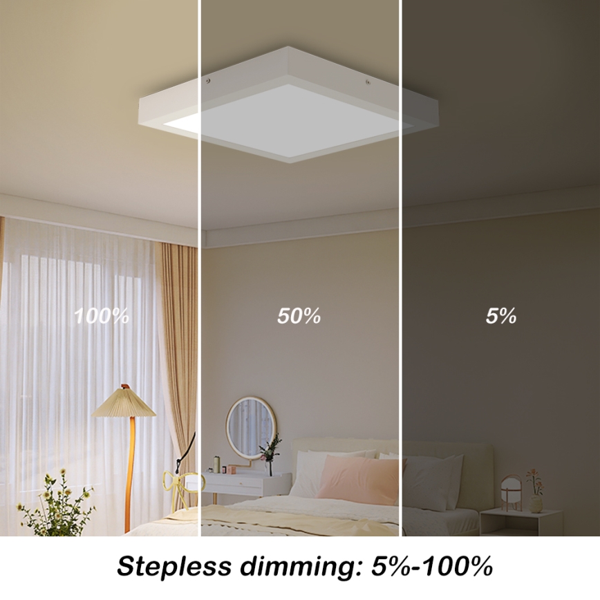 Brilagi - LED Ściemnialny plafon łazienkowy FRAME SMART LED/24W/230V 30x30 cm 3000-6000K IP44 biały + zdalne sterowanie