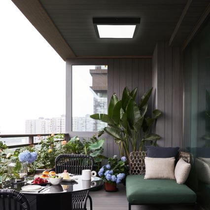 Brilagi - LED Ściemnialny plafon łazienkowy FRAME SMART LED/24W/230V 30x30 cm 3000-6000K IP44 czarny + zdalne sterowanie