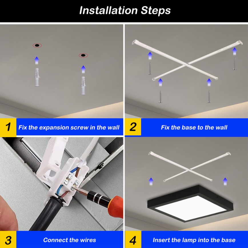 Brilagi - LED Ściemnialny plafon łazienkowy FRAME SMART LED/24W/230V 30x30 cm 3000-6000K IP44 czarny + zdalne sterowanie