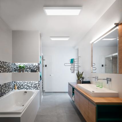 Brilagi - LED Ściemnialny plafon łazienkowy FRAME SMART LED/50W/230V 60x60 cm 3000-6000K IP44 biały + zdalne sterowanie