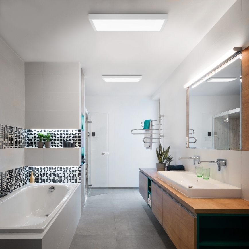 Brilagi - LED Ściemnialny plafon łazienkowy FRAME SMART LED/50W/230V 60x60 cm 3000-6000K IP44 biały + zdalne sterowanie