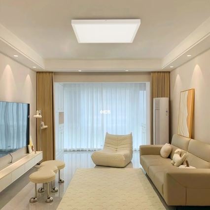 Brilagi - LED Ściemnialny plafon łazienkowy FRAME SMART LED/50W/230V 60x60 cm 3000-6000K IP44 biały + zdalne sterowanie