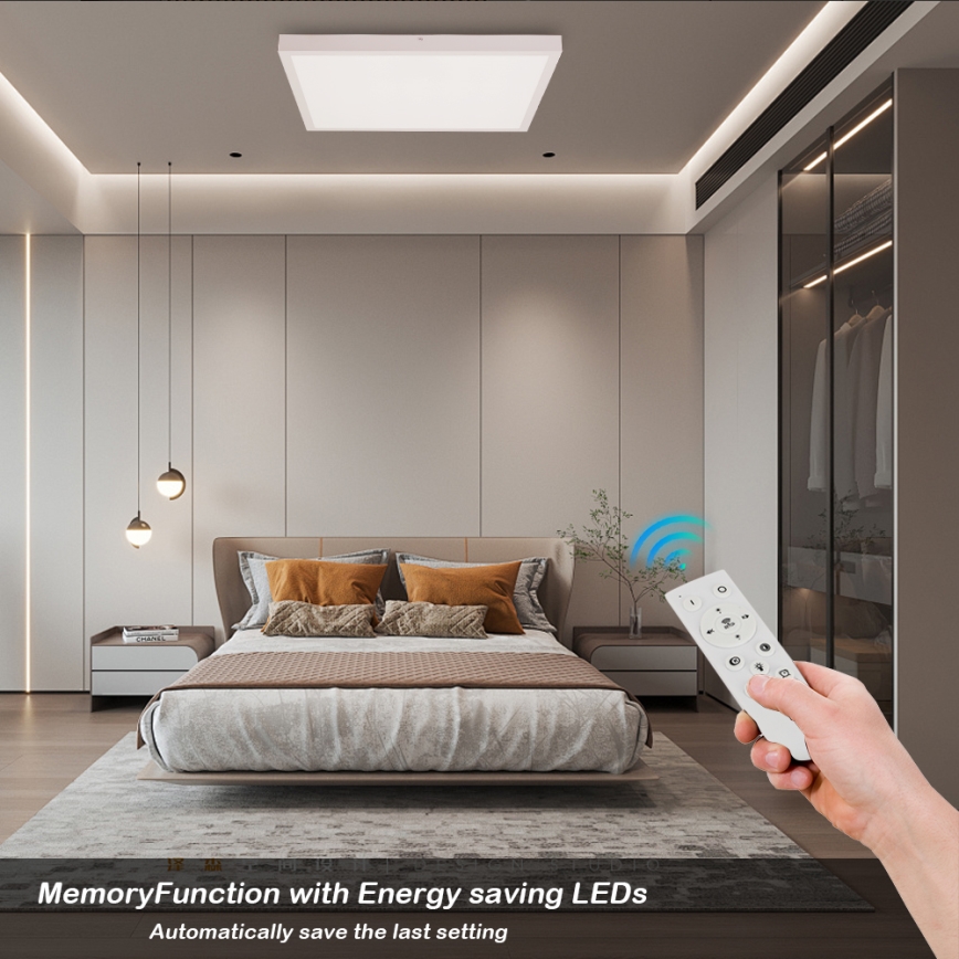 Brilagi - LED Ściemnialny plafon łazienkowy FRAME SMART LED/50W/230V 60x60 cm 3000-6000K IP44 biały + zdalne sterowanie