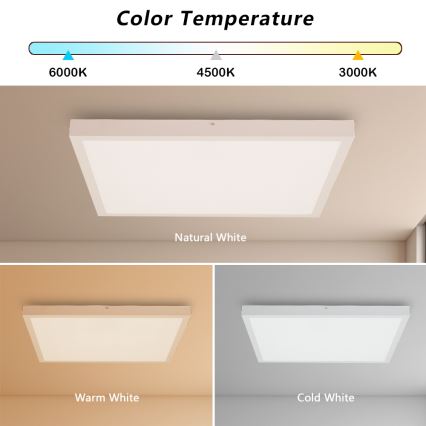 Brilagi - LED Ściemnialny plafon łazienkowy FRAME SMART LED/50W/230V 60x60 cm 3000-6000K IP44 biały + zdalne sterowanie