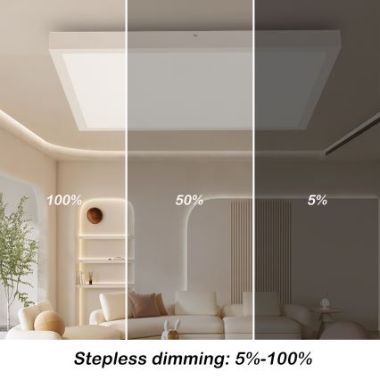 Brilagi - LED Ściemnialny plafon łazienkowy FRAME SMART LED/50W/230V 60x60 cm 3000-6000K IP44 biały + zdalne sterowanie