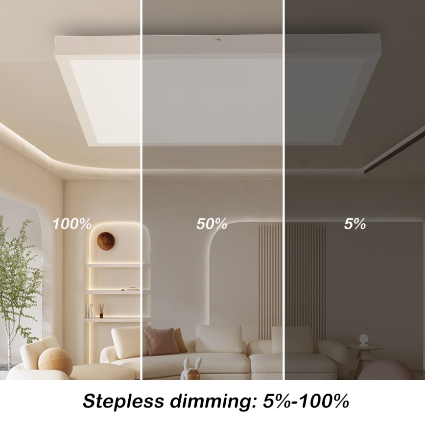Brilagi - LED Ściemnialny plafon łazienkowy FRAME SMART LED/50W/230V 60x60 cm 3000-6000K IP44 biały + zdalne sterowanie