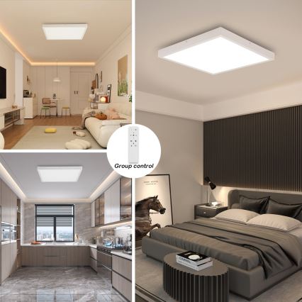 Brilagi - LED Ściemnialny plafon łazienkowy FRAME SMART LED/50W/230V 60x60 cm 3000-6000K IP44 biały + zdalne sterowanie