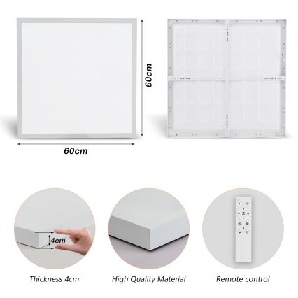 Brilagi - LED Ściemnialny plafon łazienkowy FRAME SMART LED/50W/230V 60x60 cm 3000-6000K IP44 biały + zdalne sterowanie