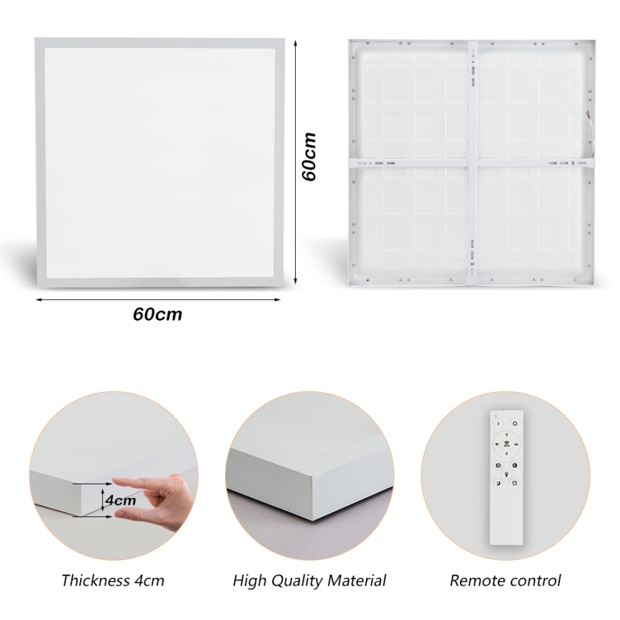 Brilagi - LED Ściemnialny plafon łazienkowy FRAME SMART LED/50W/230V 60x60 cm 3000-6000K IP44 biały + zdalne sterowanie