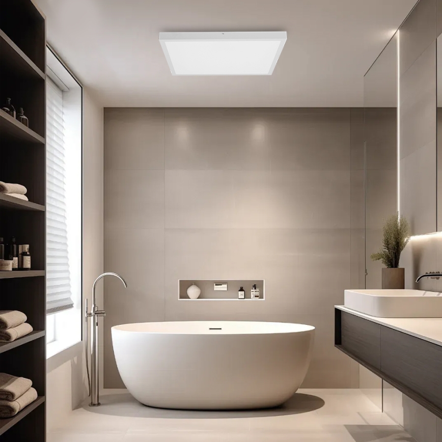 Brilagi - LED Ściemnialny plafon łazienkowy FRAME SMART LED/50W/230V 60x60 cm 3000-6000K IP44 biały + zdalne sterowanie