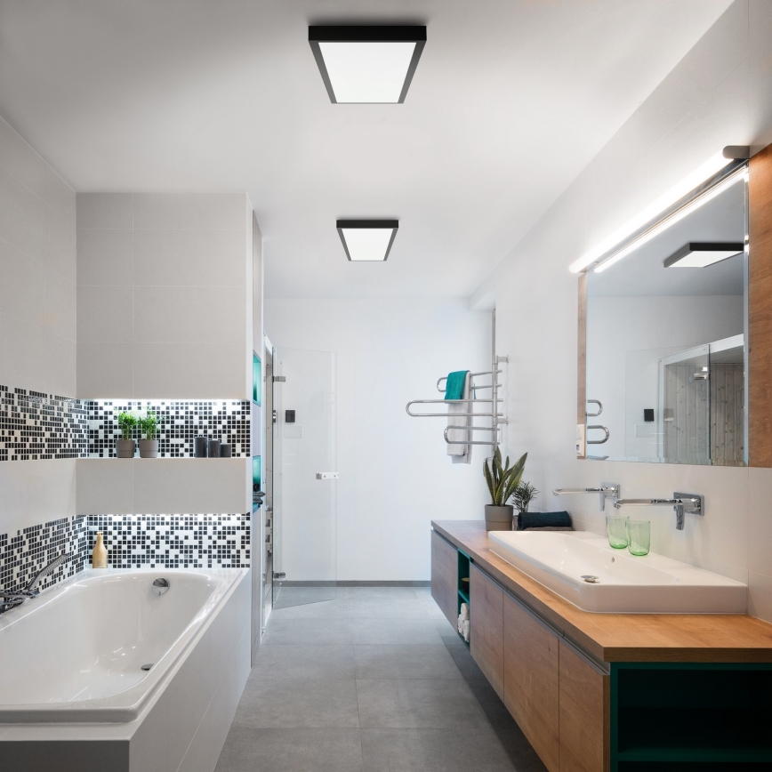 Brilagi - LED Ściemnialny plafon łazienkowy FRAME SMART LED/50W/230V 30x120 cm 3000-6000K IP44 czarny + zdalne sterowanie