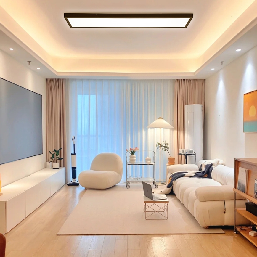 Brilagi - LED Ściemnialny plafon łazienkowy FRAME SMART LED/50W/230V 30x120 cm 3000-6000K IP44 czarny + zdalne sterowanie