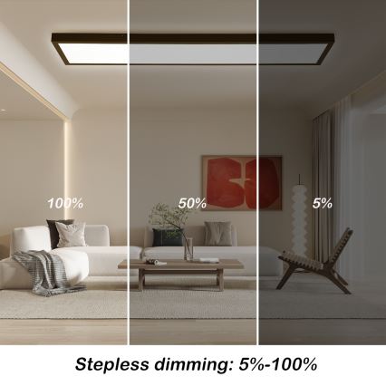 Brilagi - LED Ściemnialny plafon łazienkowy FRAME SMART LED/50W/230V 30x120 cm 3000-6000K IP44 czarny + zdalne sterowanie