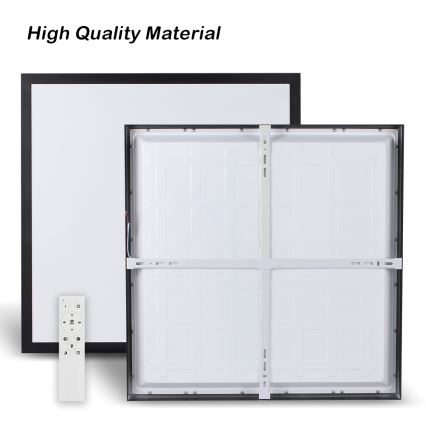 Brilagi - LED Ściemnialny plafon łazienkowy FRAME SMART LED/50W/230V 60x60 cm 3000-6000K IP44 czarny + zdalne sterowanie
