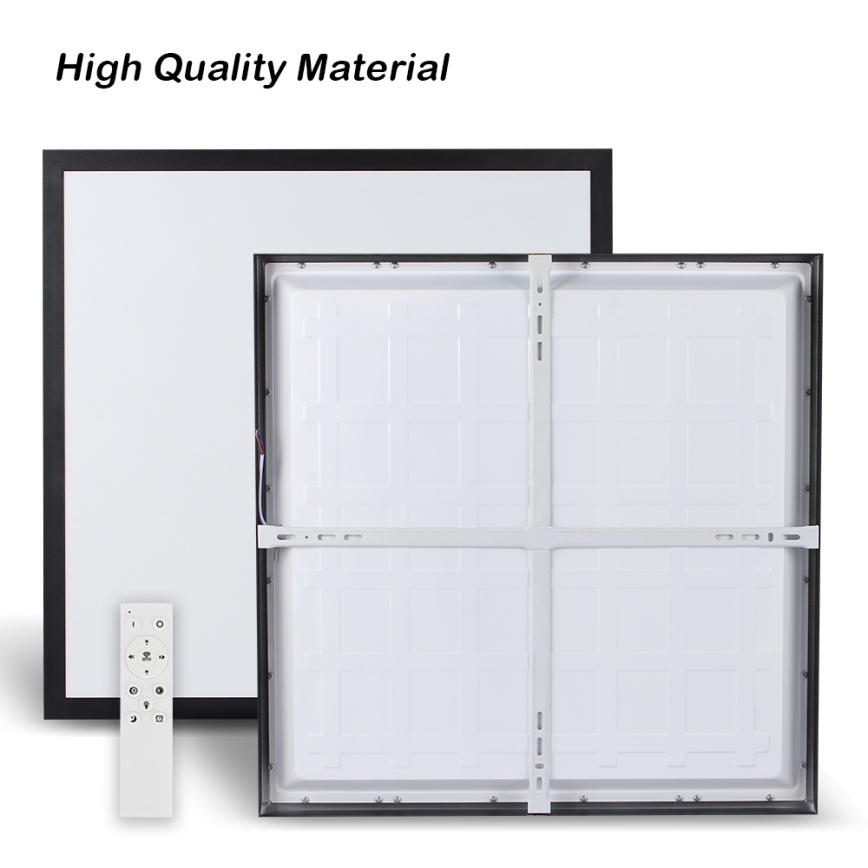 Brilagi - LED Ściemnialny plafon łazienkowy FRAME SMART LED/50W/230V 60x60 cm 3000-6000K IP44 czarny + zdalne sterowanie