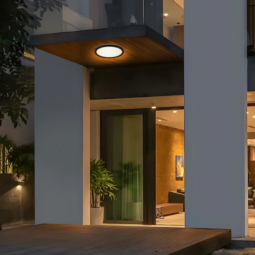 Brilagi - LED Plafon łazienkowy ULTRA SLIM LED/12W/230V śr. 22,5 cm czarny IP54