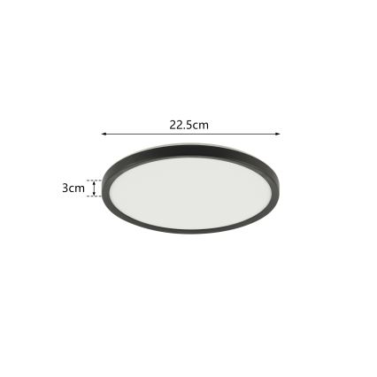 Brilagi - LED Plafon łazienkowy ULTRA SLIM LED/12W/230V śr. 22,5 cm czarny IP54