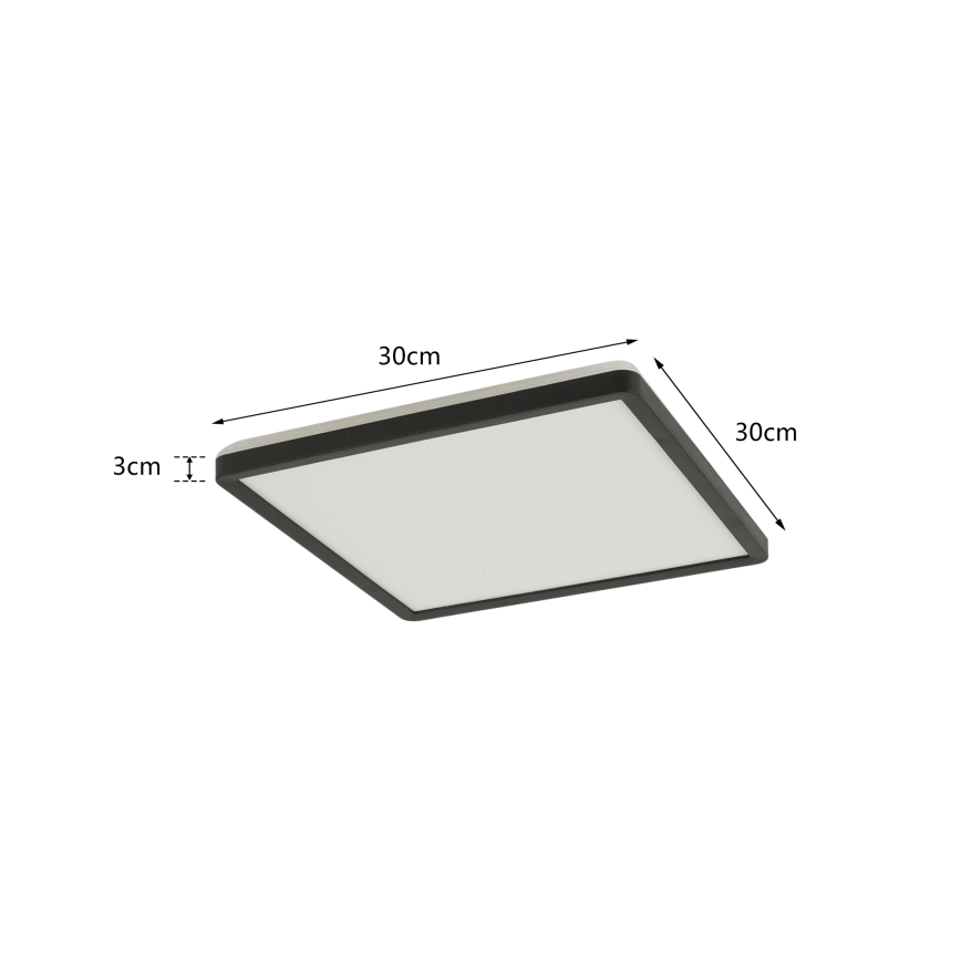 Brilagi - LED Plafon łazienkowy ULTRA SLIM LED/18W/230V 30x30 cm czarny IP54
