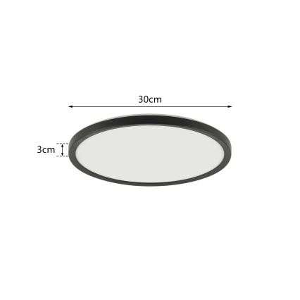 Brilagi - LED Plafon łazienkowy ULTRA SLIM LED/18W/230V śr. 30 cm czarny IP54